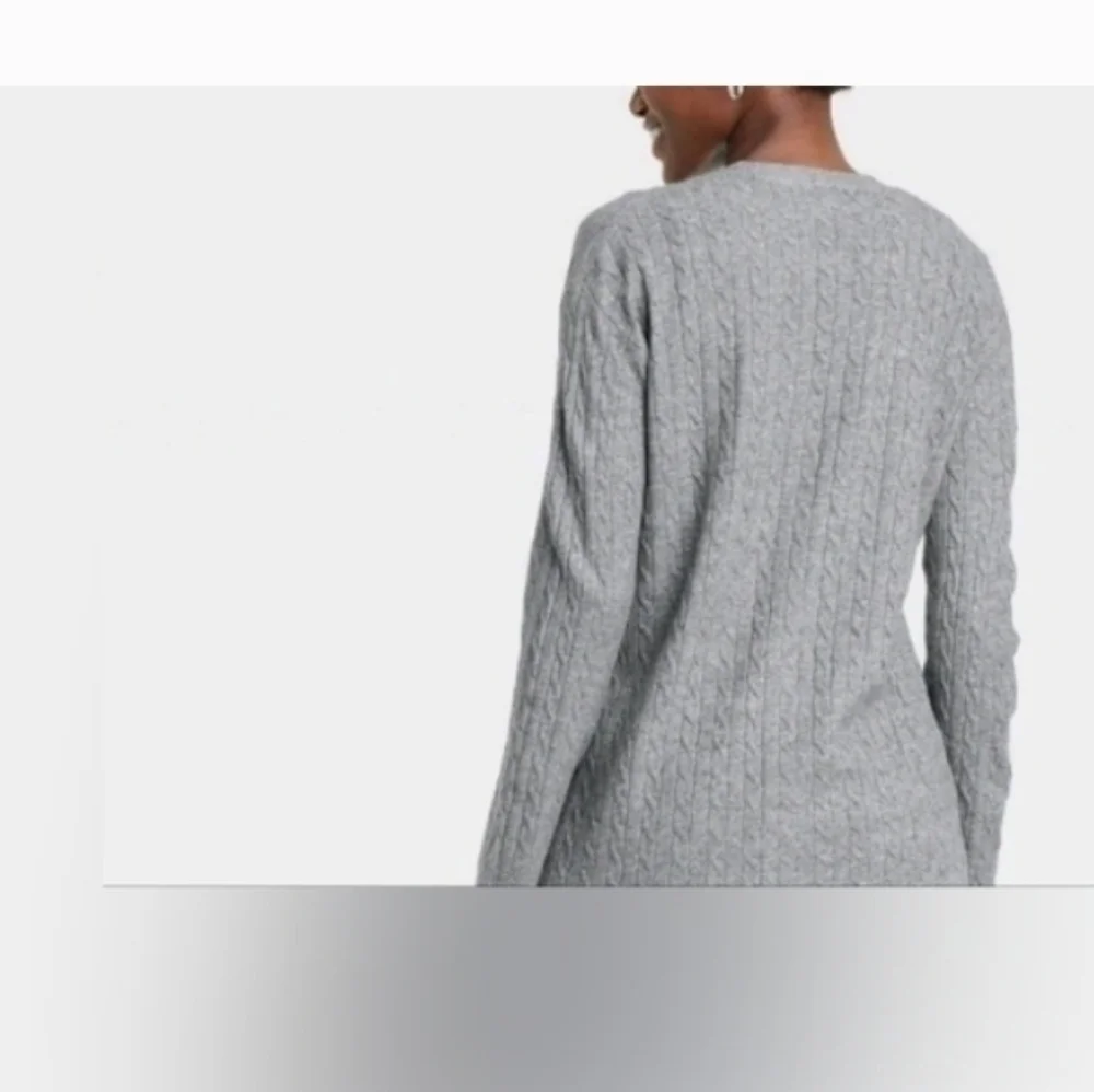 A New Day Cable Cardigan Sweater Dark Gray Womens Oversize.Size XS PTP 20
